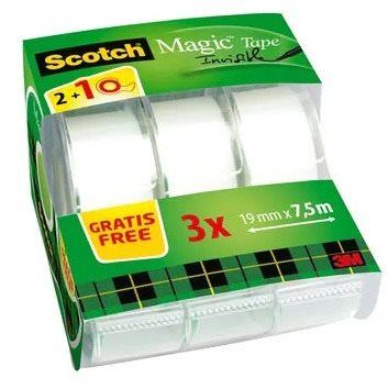 Scotch Magic 19 mm x 7.5 m, popisovatelná, s jednorázovým odvíječem - balení 3 ks