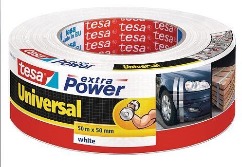 tesa Extra Power Universal, textilní, bílá, 50m:50mm