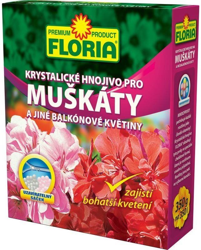 FLORIA Kryst. hnojivo pro muškáty a jiné balkónové květiny 350g