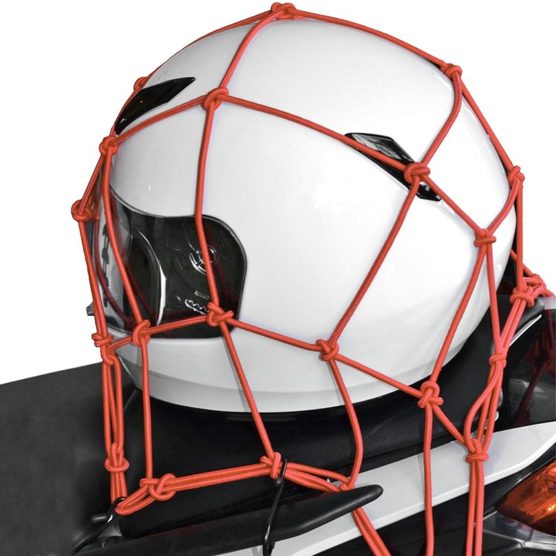 OXFORD pružná zavazadlová síť pro motocykly, (30x30 cm, červená)